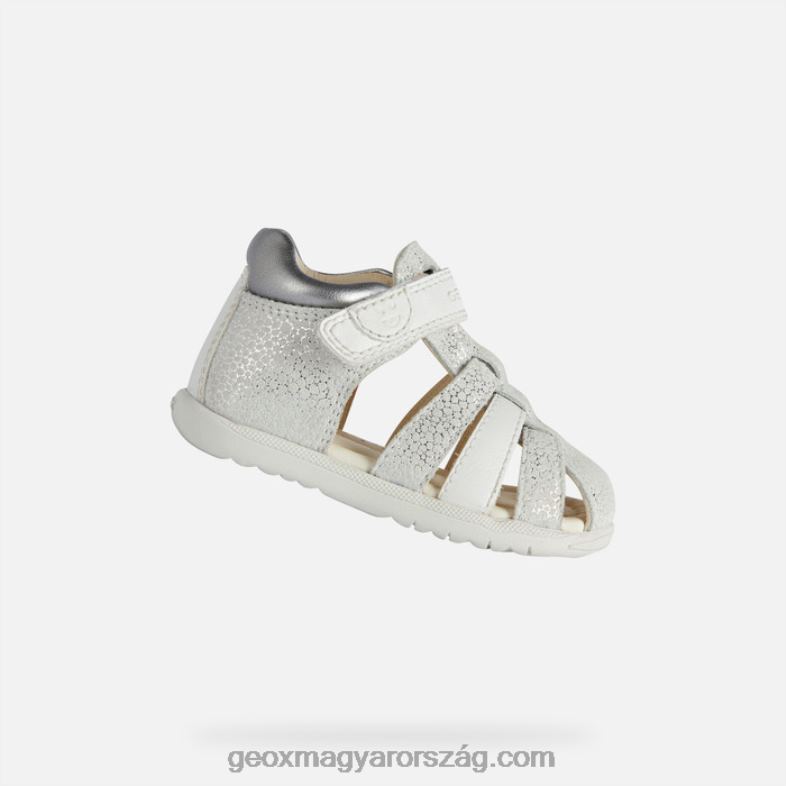 csecsemők és kisgyermekek szandálos macchia kislány Geox törtfehér/ezüst RR8TR1477