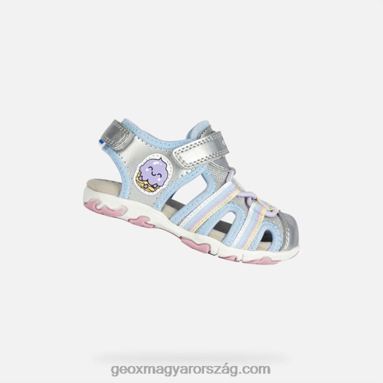 csecsemők és kisgyermekek szandálos pelyhes kisgyermek Geox ezüst RR8TR2013