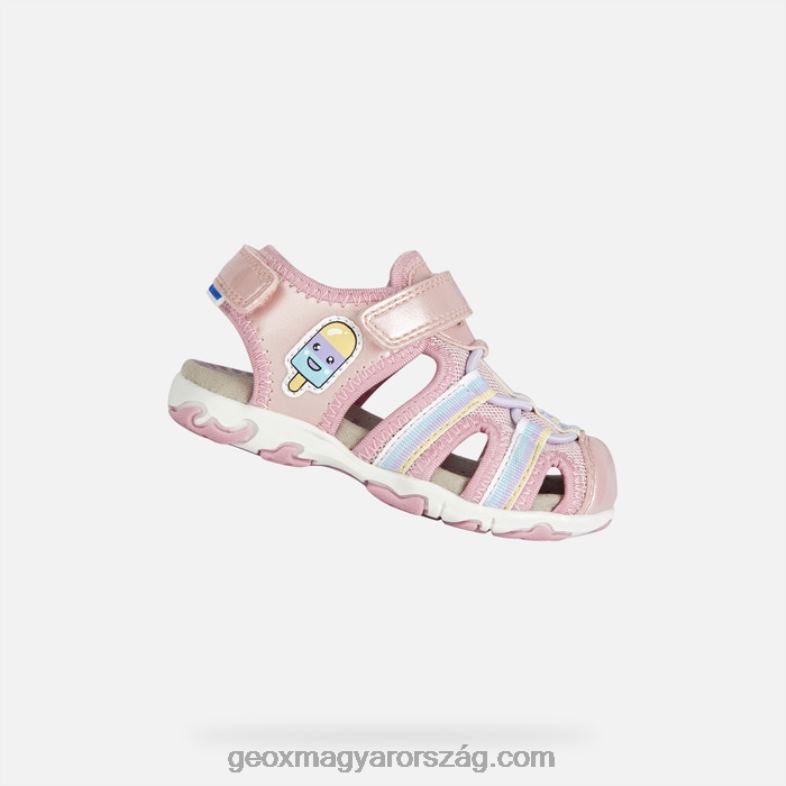 csecsemők és kisgyermekek szandálos pelyhes kisgyermek Geox világos rózsaszín RR8TR1441