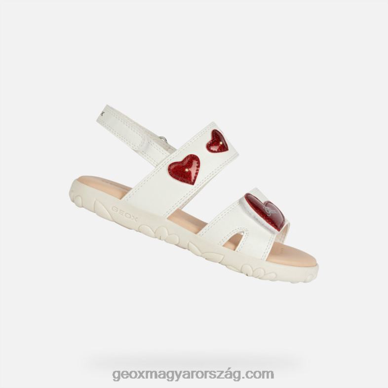 lányok szandálos haiti lány Geox fehér piros RR8TR1880